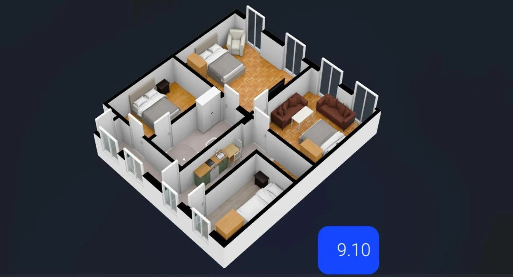 Apartamento Four-Bedroom, Four King-Size Comfort Viena